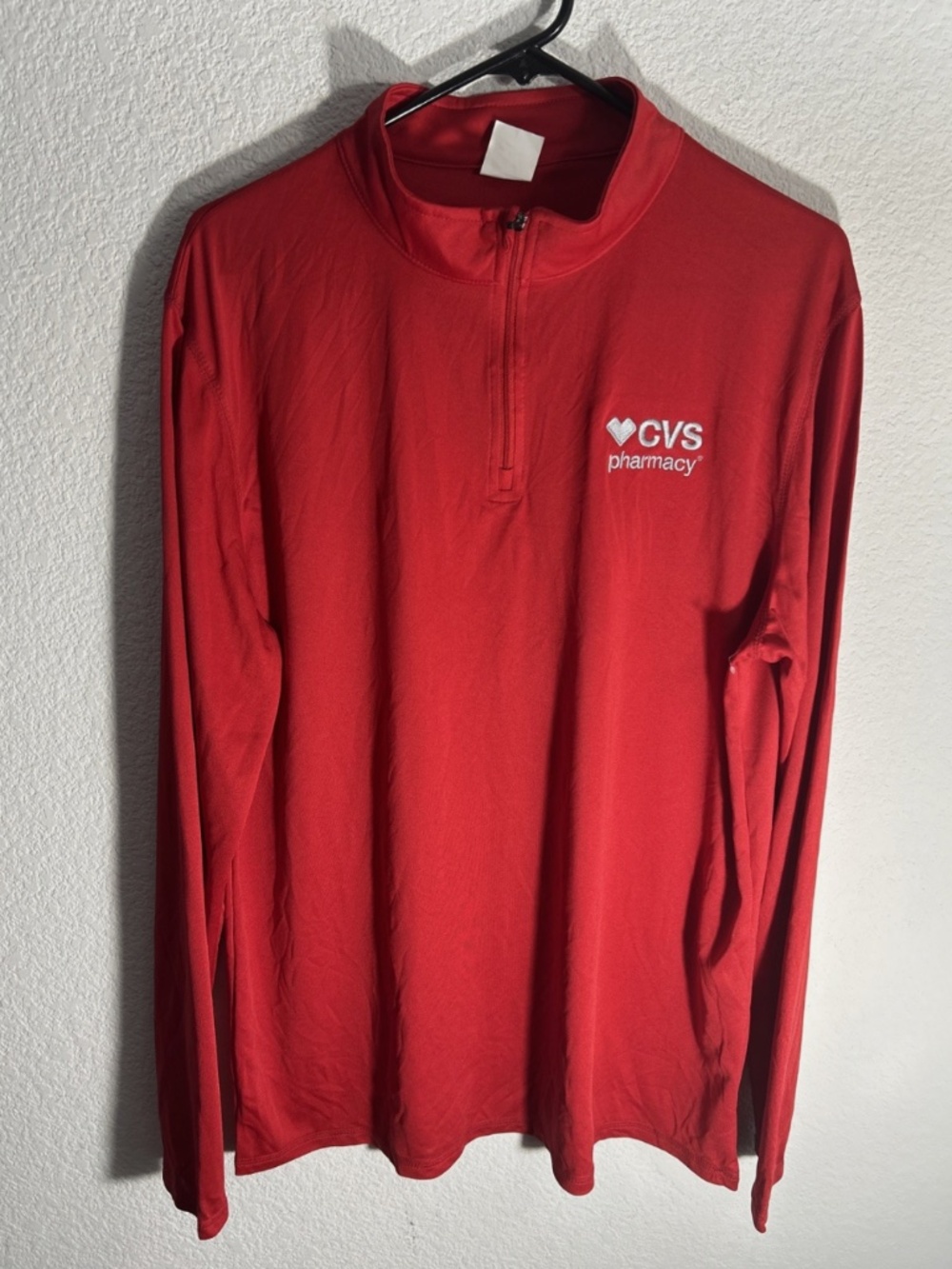 Augusta Sportswear Mens Large Red 1/4 Zip Lightweight Pullover CVS Embroidered